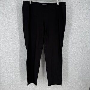 Eileen Fisher Pull On Ankle Pant Size M Black Lightweight Stretch Staple Classic